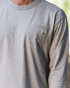 Heritage Recycled Relaxed Fit Long Sleeve T-Shirt - Grey Marl