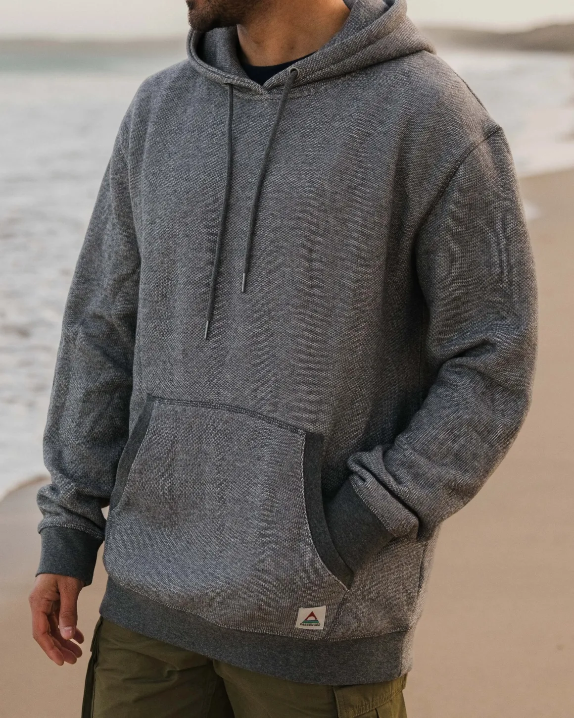 Heritage Textured Relaxed Fit Hoodie - Charcoal