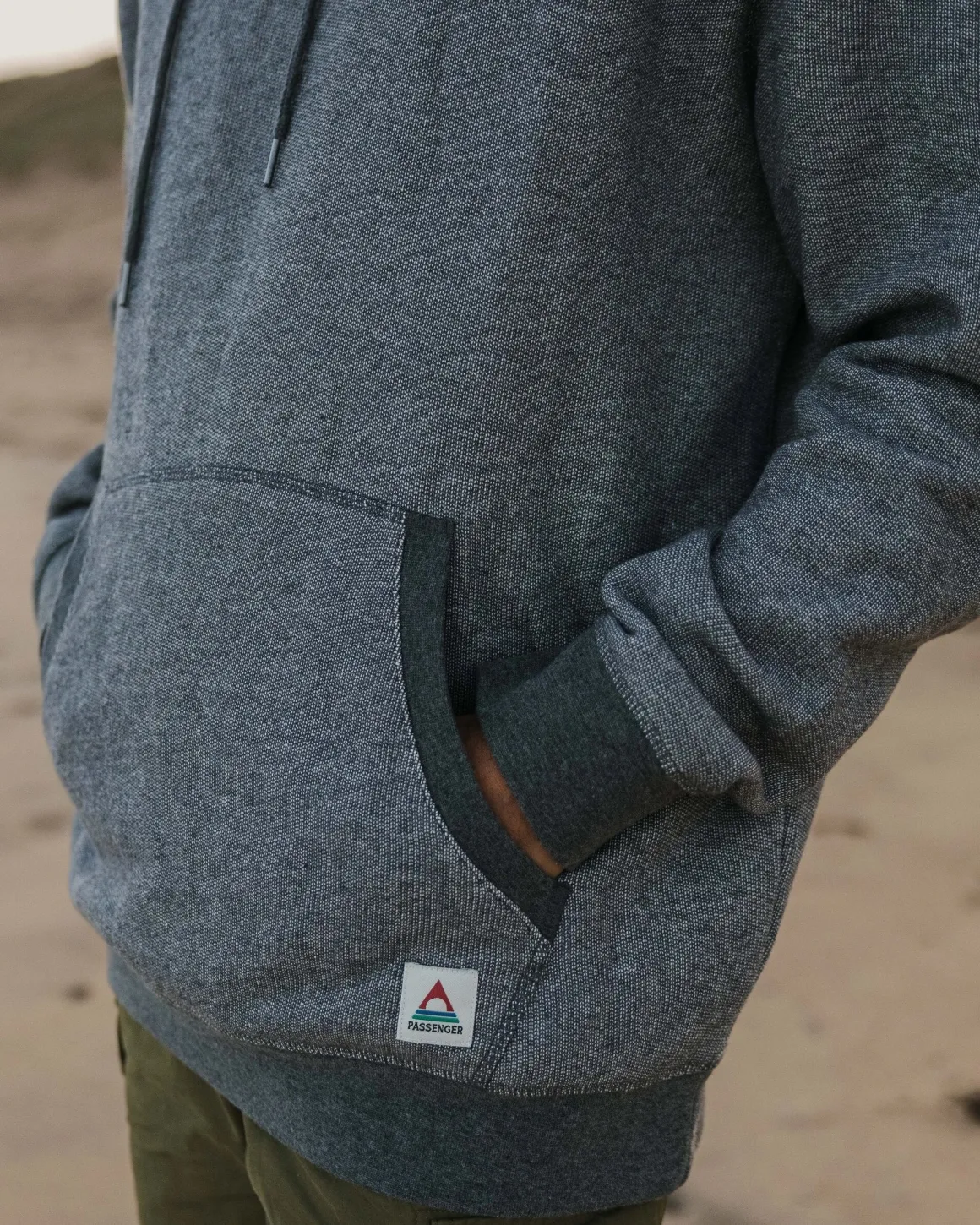 Heritage Textured Relaxed Fit Hoodie - Charcoal