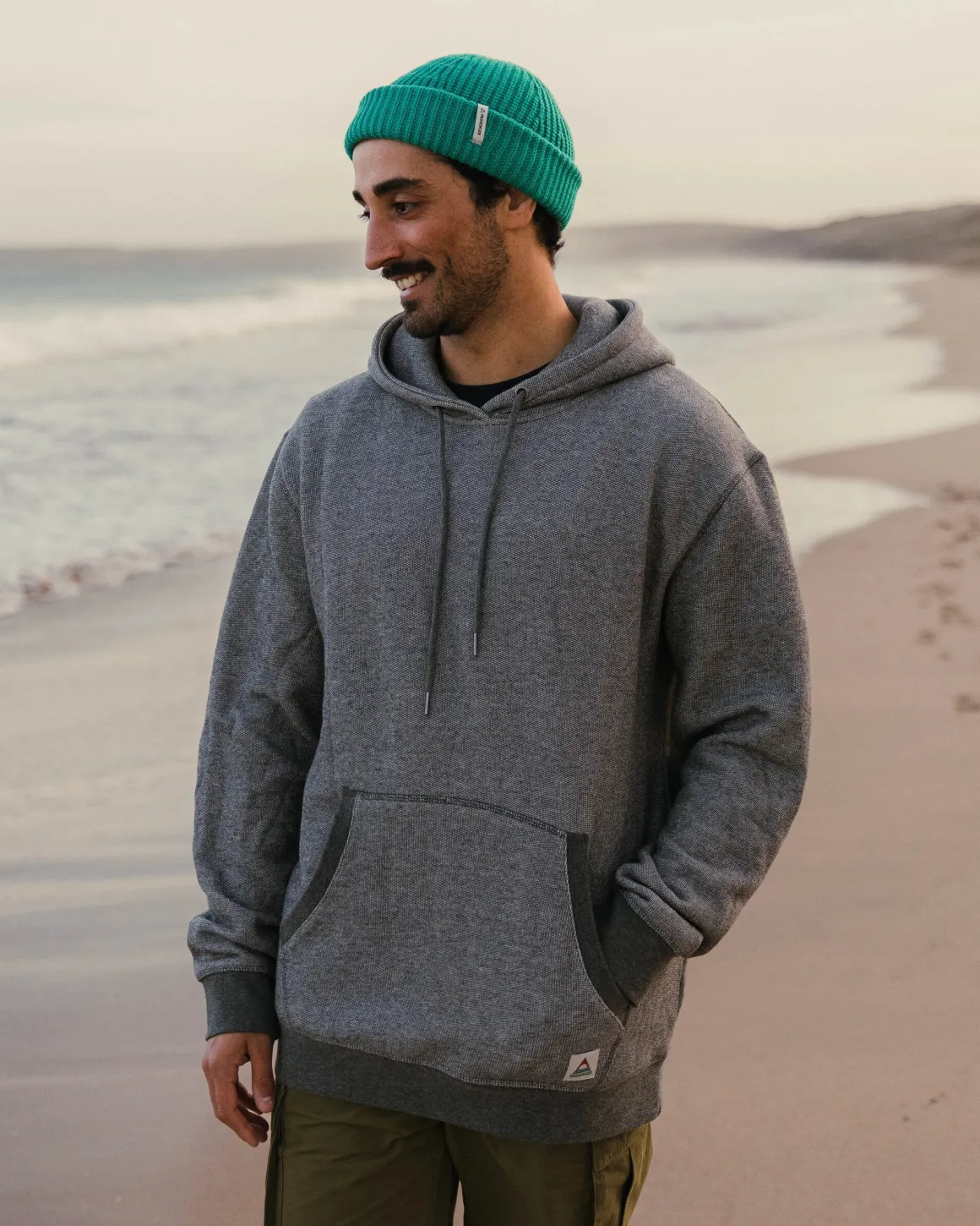 Heritage Textured Relaxed Fit Hoodie - Charcoal