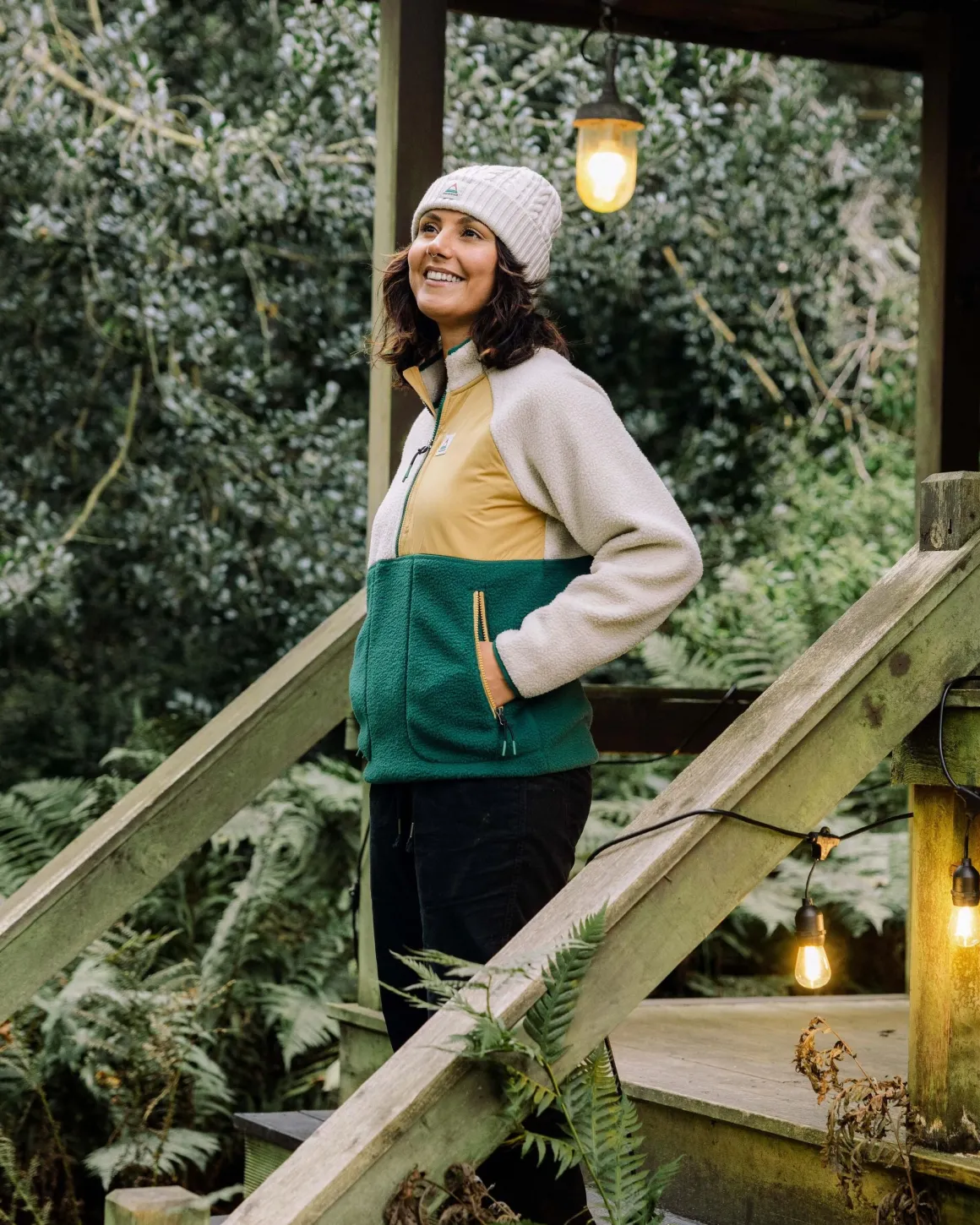 Home Recycled Sherpa Fleece - Rain Forest/ Oatmeal