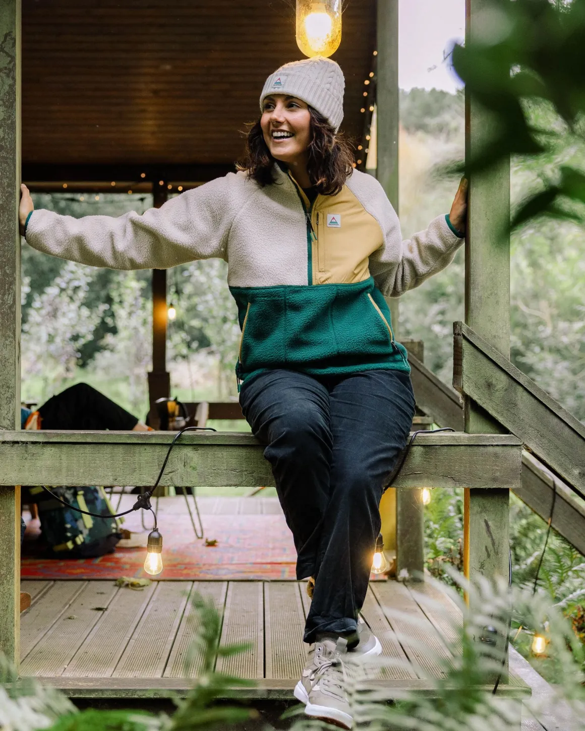 Home Recycled Sherpa Fleece - Rain Forest/ Oatmeal