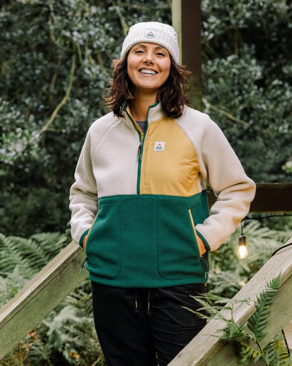 Home Recycled Sherpa Fleece - Rain Forest/ Oatmeal