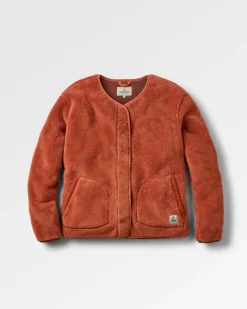 Iris Collarless Recycled Fleece Jacket - Baked Clay
