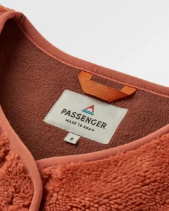 Iris Collarless Recycled Fleece Jacket - Baked Clay