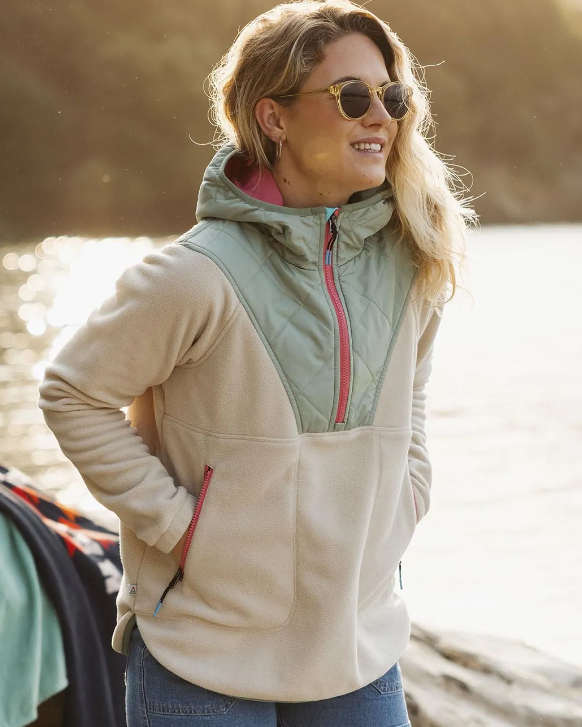Juana Recycled Polar Hooded Fleece - Oatmeal