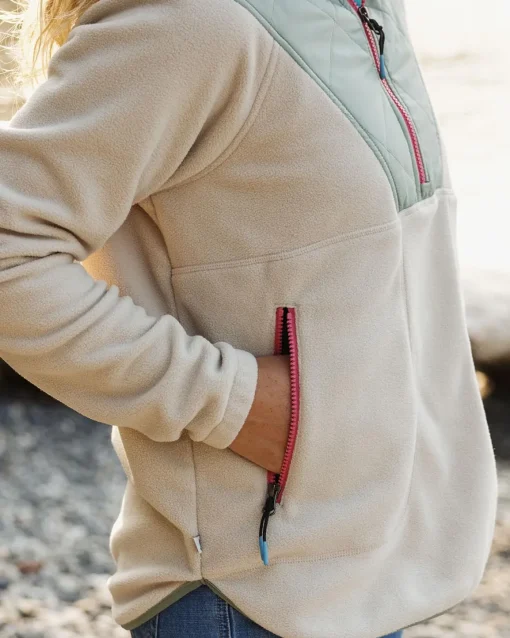 Juana Recycled Polar Hooded Fleece - Oatmeal