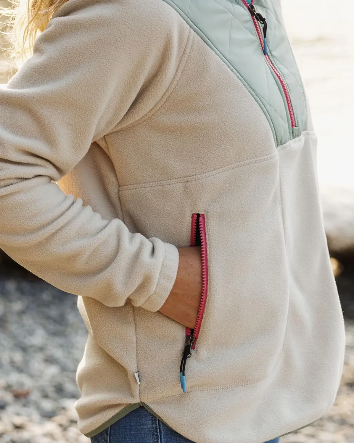 Juana Recycled Polar Hooded Fleece - Oatmeal