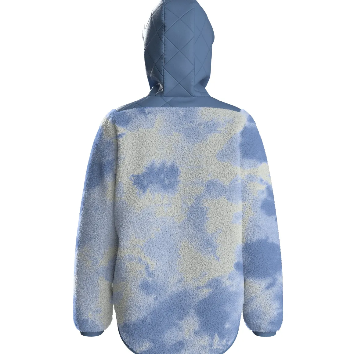 Juana Recycled Polar Hooded Fleece - Tie Dye Cornflower