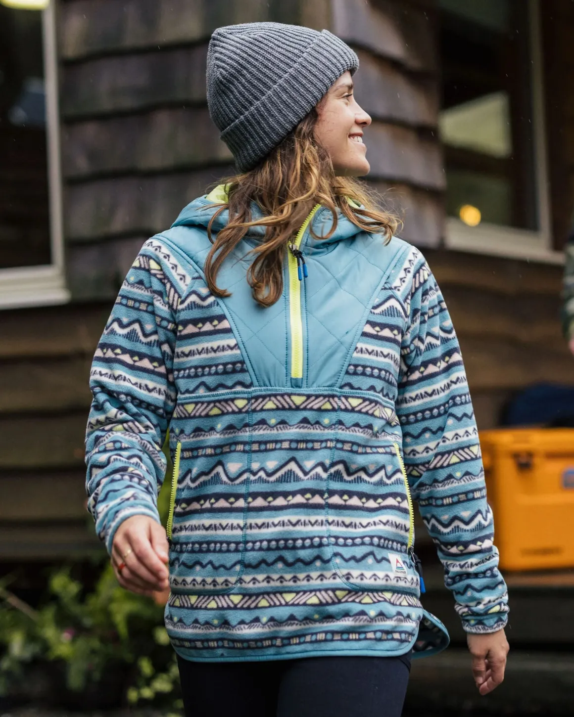 Juana Recycled Polar Hooded Fleece - Mountain Geo Arctic