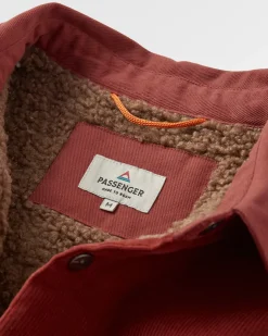Kodiak 2.0 Sherpa Lined Cord Shirt Jacket - Red Ochre