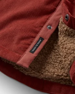 Kodiak 2.0 Sherpa Lined Cord Shirt Jacket - Red Ochre