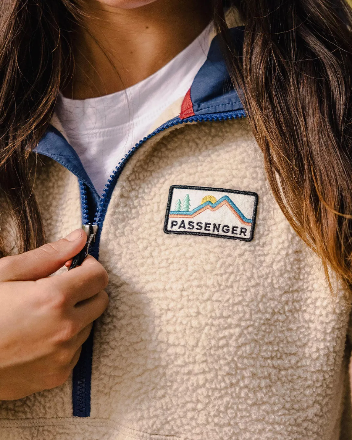 Maine 2.0 Half Zip Recycled Sherpa Fleece - Oatmeal