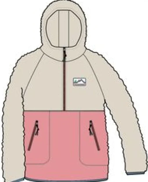 Maine 2.0 Half Zip Recycled Sherpa Fleece - Shell Pink
