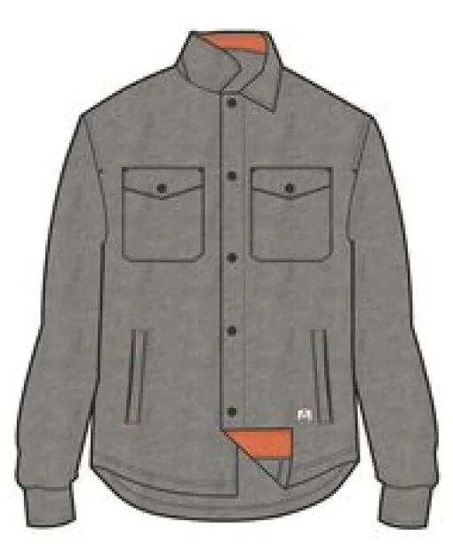 Maple Polar Recycled Fleece Shirt - Gray Marl