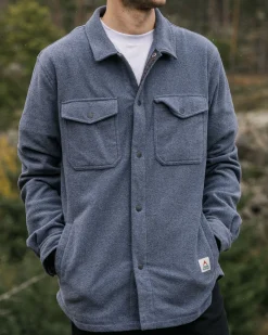 Maple Recycled Polar Fleece Long Sleeve Shirt - Navy Marl