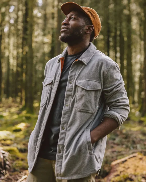 Maple Recycled Polar Fleece Long Sleeve Shirt - Gray Marl 2