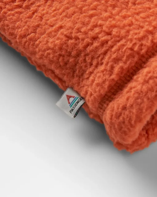 Maren Half Zip Recycled Sherpa Fleece - Burnt Orange