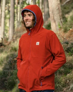 Men's Pinegrove Recycled Polartec Fleece Hoodie - Red Ochre