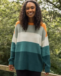 Moments Oversized Organic Knitted Sweater - Multi Stripe