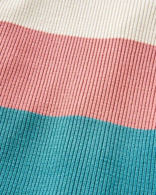 Moments Oversized Organic Knitted Sweater - Lime Multi Stripe