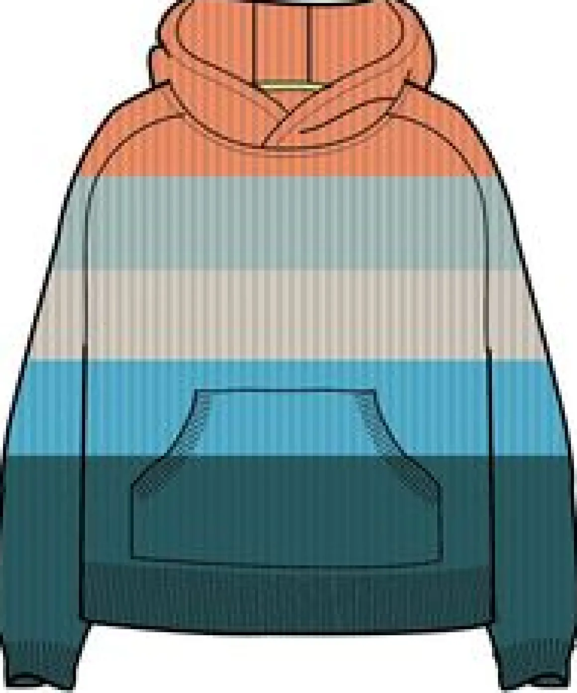 Moments Oversized Organic Cotton Knitted Hoodie - Multi Stripe
