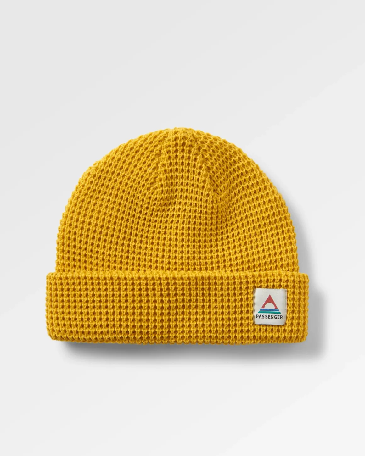 Moss Double Layer Recycled Waffle Beanie - Mustard Yellow