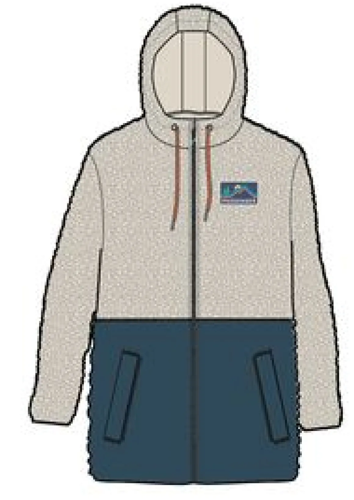 Nestling Recycled Polar-Lined Sherpa Fleece - Tidal Blue