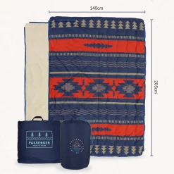 Nomadic Recycled Sherpa Blanket - Black 'Nowhere Bound' Print