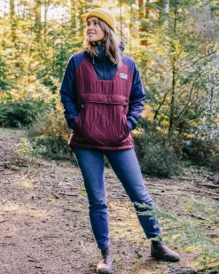 Ocean Recycled Insulated Half Zip Jacket - Windsor Wine
