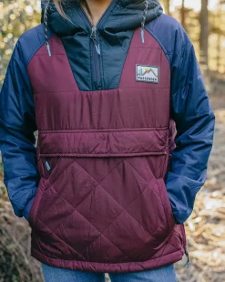 Ocean Recycled Insulated Half Zip Jacket - Windsor Wine