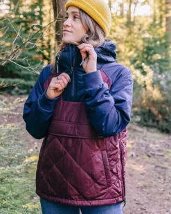 Ocean Recycled Insulated Half Zip Jacket - Windsor Wine