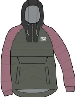 Ocean Recycled Insulated Half Zip Jacket - Dusty Olive