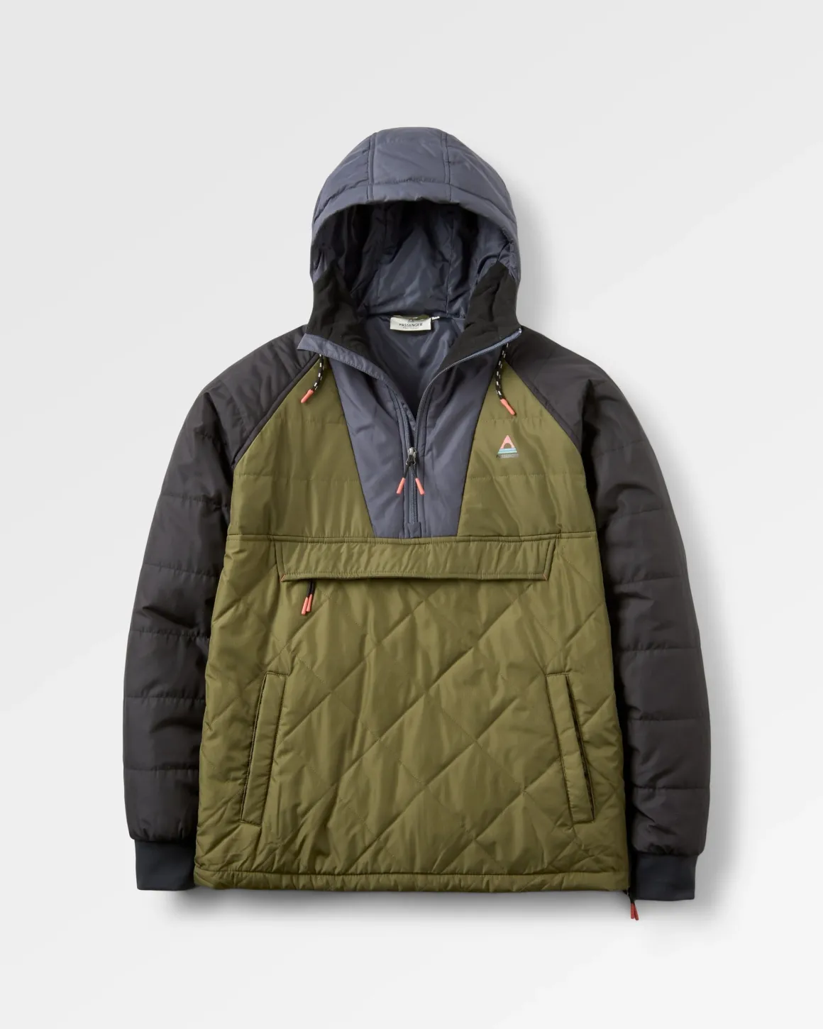 Oceanic Recycled Insulated Half Zip Jacket - Black/Khaki Green