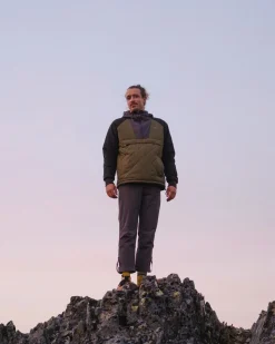 Oceanic Recycled Insulated Half Zip Jacket - Black/Khaki Green