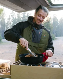 Oceanic Recycled Insulated Half Zip Jacket - Black/Khaki Green