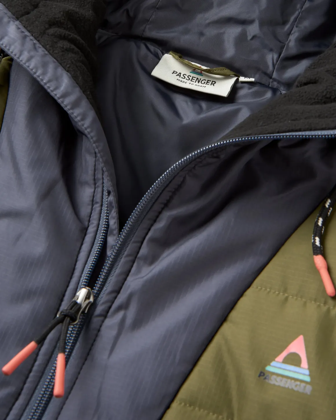 Oceanic Recycled Insulated Half Zip Jacket - Black/Khaki Green