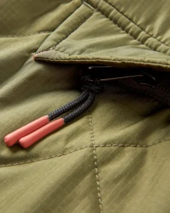 Oceanic Recycled Insulated Half Zip Jacket - Black/Khaki Green