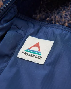 Offroad Recycled Sherpa Half Zip Fleece - Toffee/Rich Navy Buffalo