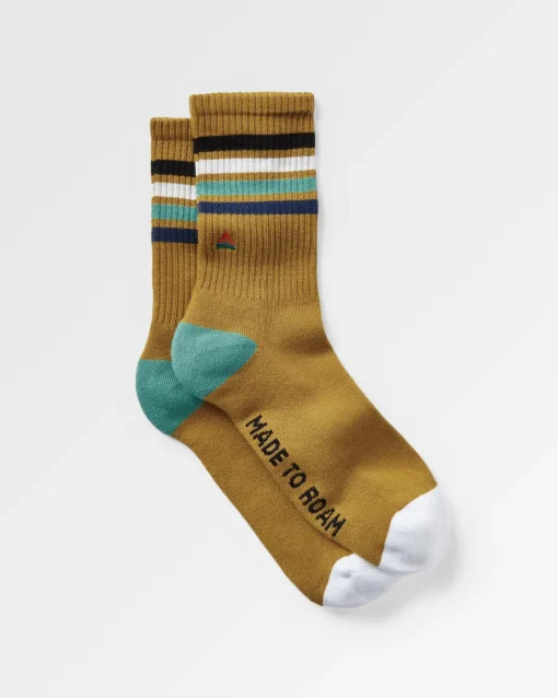 Organic Midweight Crew Socks - Mustard Yellow