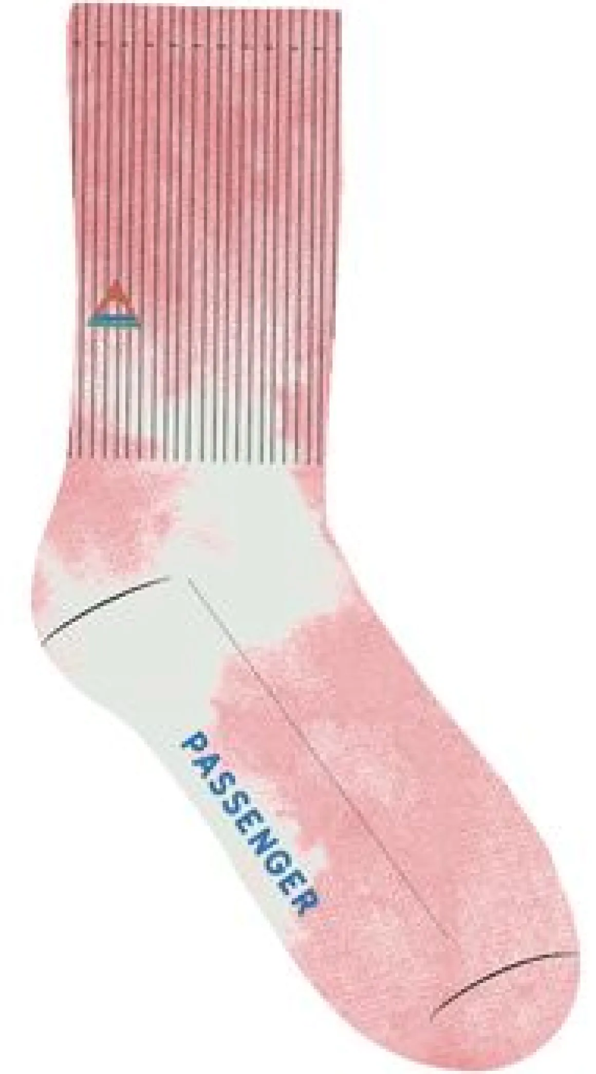 Organic Mid-weight Crew Socks - Tie Dye Shell Pink