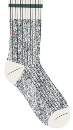 Organic Mid-weight Rib Socks - Gray Marl