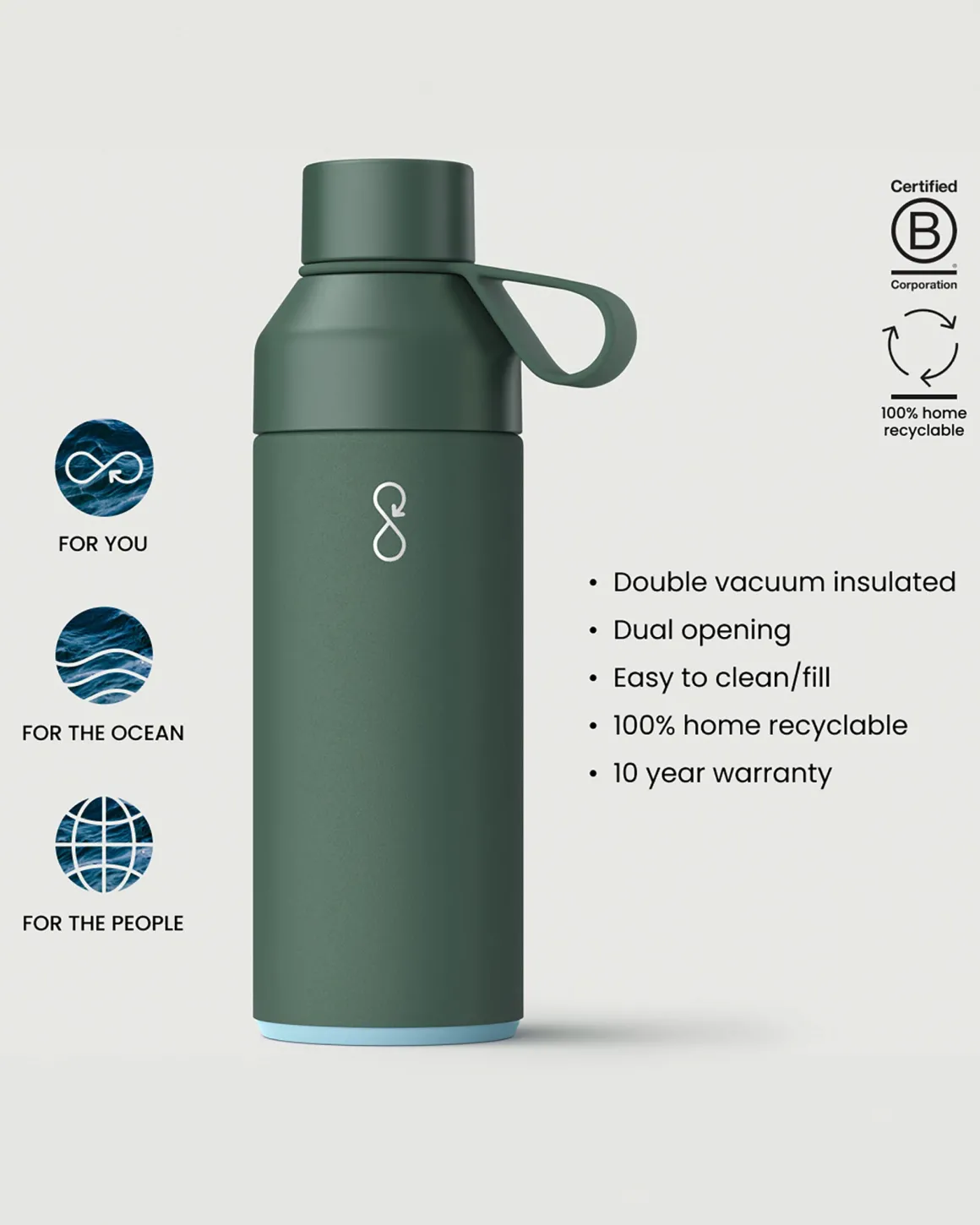 Original Ocean Bottle 500ml - Forest Green