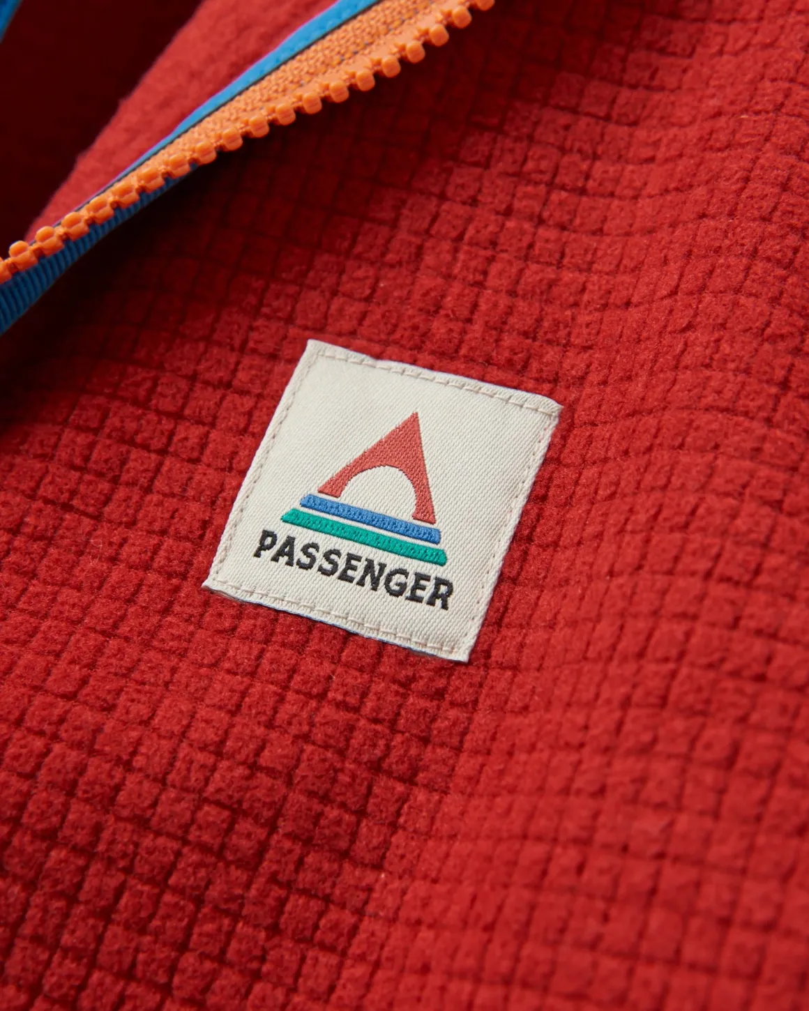 Overlook Recycled Grid Polar Fleece - Red Ochre/Grey Marl