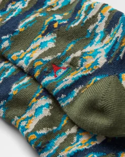 Peak Organic Midweight Crew Socks - Khaki Green