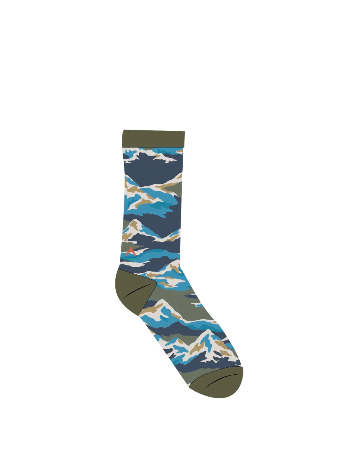 Peak Organic Midweight Crew Socks - Khaki Green