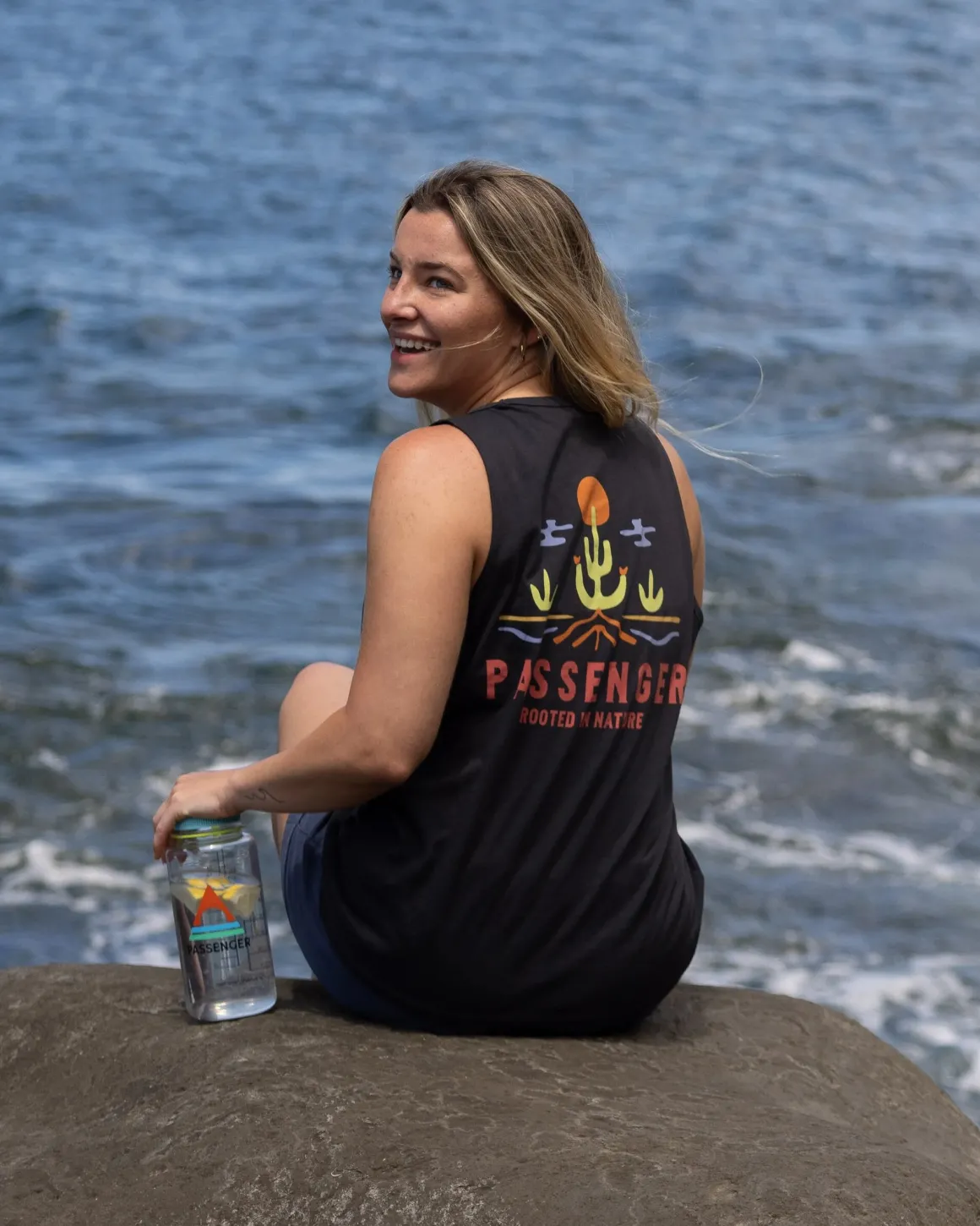 Planted Recycled Cotton Tank Top - Black