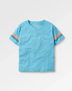 Poinsettia Organic Cotton T-Shirt - Soft Blue Pool Marl