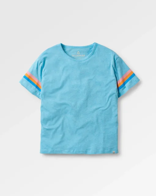 Poinsettia Organic Cotton T-Shirt - Soft Blue Pool Marl
