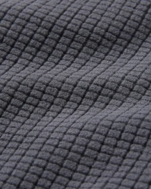 Point Recycled Grid Polar Fleece Hoodie - Charcoal